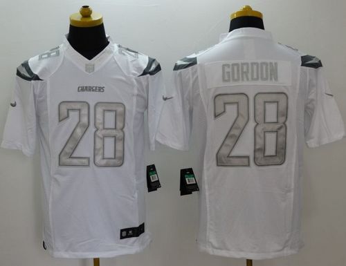 Nike Chargers #28 Melvin Gordon White Men's Stitched NFL Limited Platinum Jersey